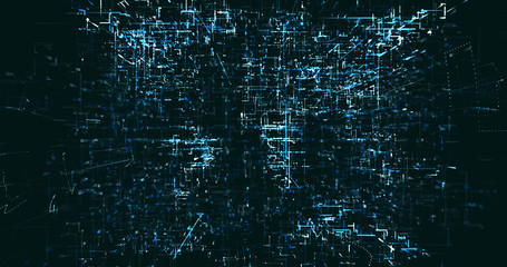 Abstract digital network data background, 3D rendering