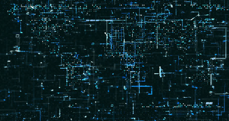 Abstract digital network data background, 3D rendering