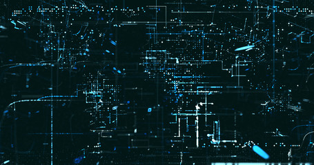 Abstract digital network data background, 3D rendering
