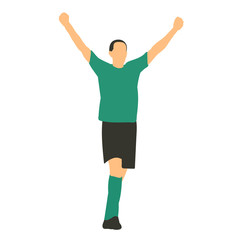 Fototapeta na wymiar vector, on a white background, in a flat style soccer player, football, sport