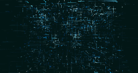 Abstract digital network data background, 3D rendering