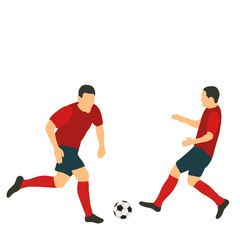  flat style soccer player with a ball, soccer