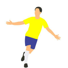 Fototapeta na wymiar white background, in a flat style soccer player