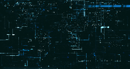 Abstract digital network data background, 3D rendering