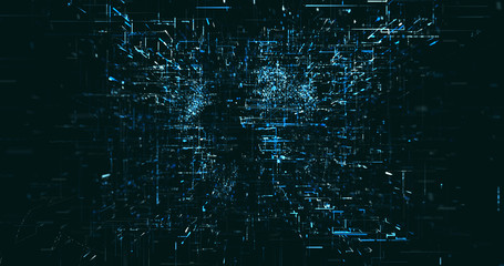 Abstract digital network data background, 3D rendering