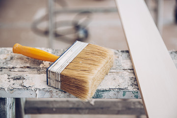 Clean Used Paintbrush - Construction Site