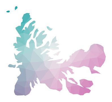 recommend clip art: Polygonal map of TAAF. Geometric illustration of the country in emerald amethyst colors. TAAF map in low poly style. Technology, internet, network concept. Vector illustration.