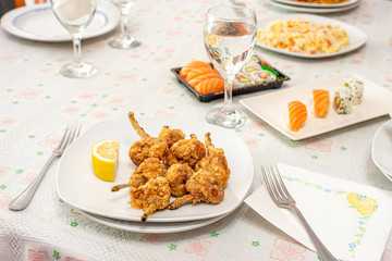 Portion of chicken wings