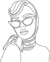 illustration of a woman with a single line
