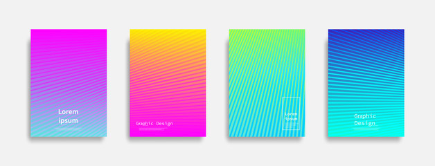 Minimal covers design. Colorful line design. Future geometric patterns. Eps10 vector.