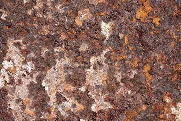 Oxidized metal surface, rust on iron surface, abstract rusty Heavy eroded metal panel texture background.