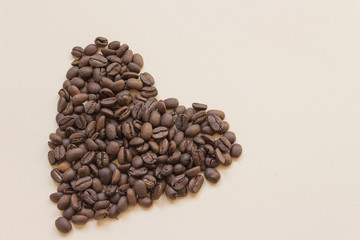 heart made of coffee beans