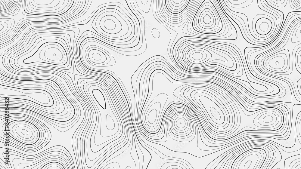 Poster topographic contour map on white background. vector grid map.
