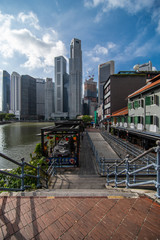 Obraz na płótnie Canvas SINGAPORE - February, 2020: Singapore skyline city at twilight times
