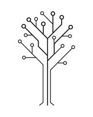 Circuit board tree.  Hi-tech digital computer electronic desing. 