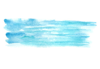 Fototapeta na wymiar Watercolor hand painted blue splash . Watercolor sea background. 