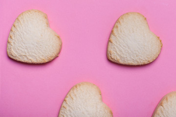 Lemon and mint cookie on red background