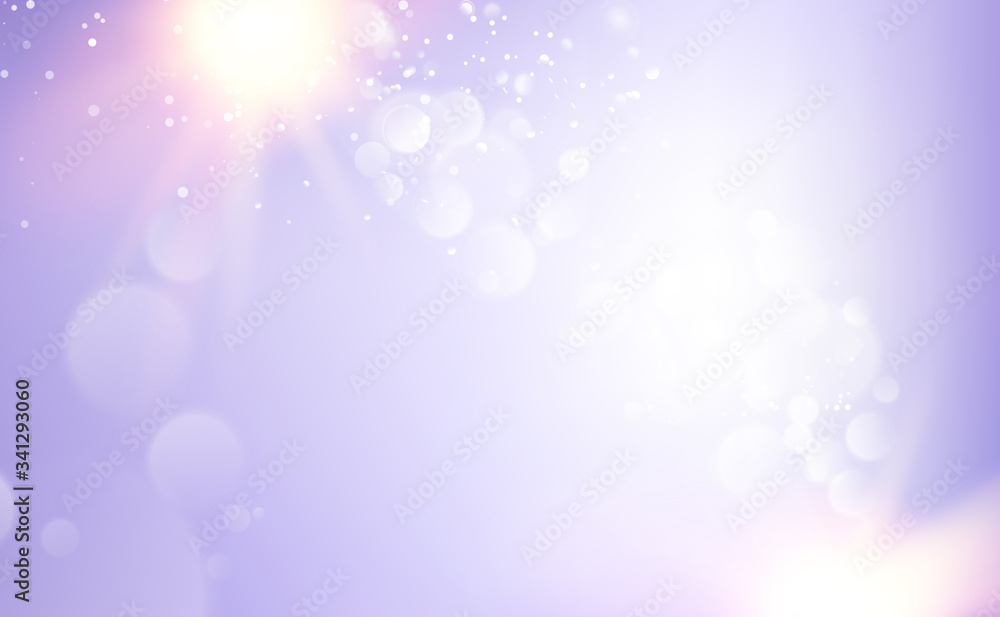 Poster abstract rays with bokeh over blue sky. glitter defocused lights. sparkle bokeh background. vector i