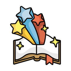 magic sorcery book isolated icon