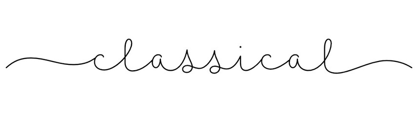 CLASSICAL black vector monoline calligraphy banner with swashes © HowLettery Studio