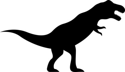 Simple Black Cartoon Drawing of a Dinosaur Tyrannosaurus Rex