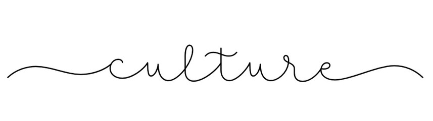 CULTURE black vector monoline calligraphy banner with swashes