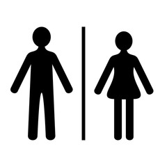 Black vector male and female simple icons isolated