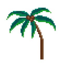 Naklejka na ściany i meble pixel palm, pixel art. vector illustration