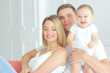 cheerful healthy baby smiling / portrait of a small child, boy little son cheerful health