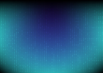 Binary code blue background with digits on screen. Digital technology wallpaper. Cyber data, decryption and encryption. Hacker background concept.