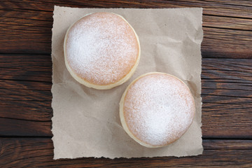 Doughnuts with icing sugar