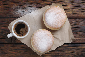 Berliner donuts and coffee