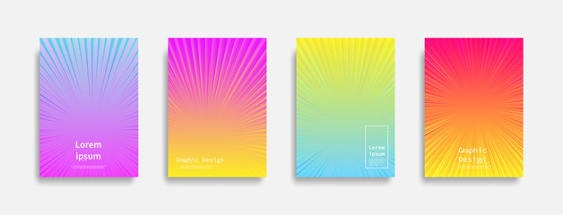 Minimal covers design. colorful radial Stripes line design. Future geometric patterns. Eps10 vector.