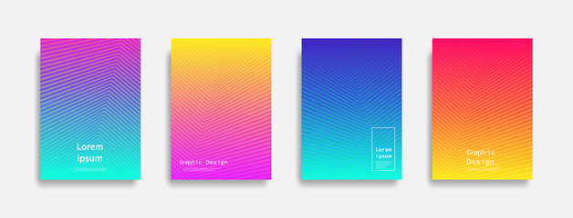 Minimal covers design. Colorful line design. Future geometric patterns. Eps10 vector.