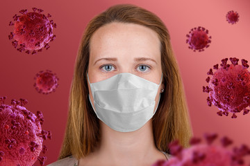 Coronavirus public health risk disease and flu outbreak or coronaviruses influenza background as...