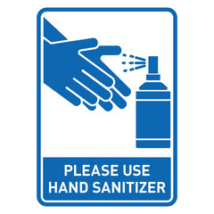 please use hand sanitizer sign vector