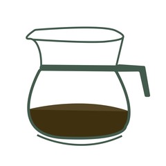 Coffee glass pot isolated on white.