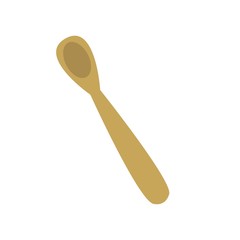 Vector wooden spoon on white background. Coffe spoon