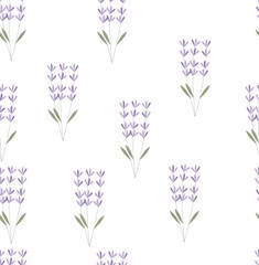 Naklejka premium Lavender plant vector pattern. Lavanda pattern
