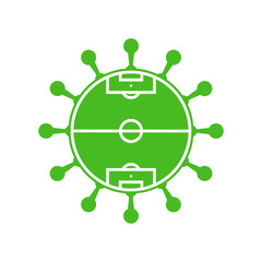 Coronavirus Icon mit Fußballfeld