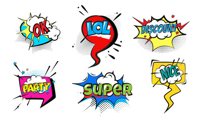 Chat doodles and words for attracting attention and expressing emotions