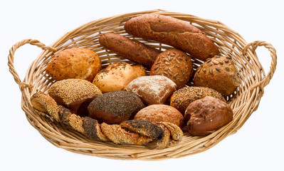 Basket with grain buns