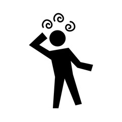 human figure dizziness health pictogram silhouette style