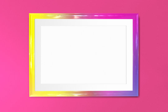 Colorful blank frame mockup