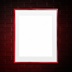 Red blank frame mockup