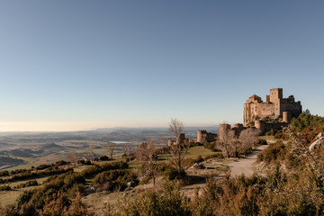 Fototapeta na wymiar VIEW OF THE CASTLE OF LOARRE IN HUESCA SPAIN