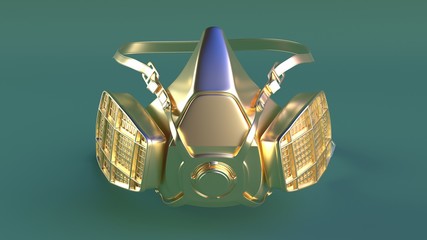3d render of a respirator isolated dust mask