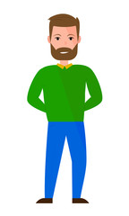 Standing man figure. Vector illustration.