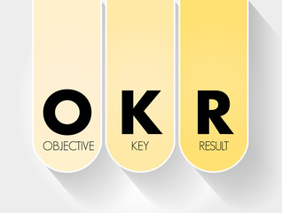 OKR - Objective Key Results acronym, business concept background