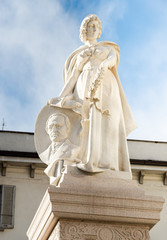 Fototapeta na wymiar Statue to Gian Giacomo Galletti Ossola, Domodossola, Piedmont, Italy